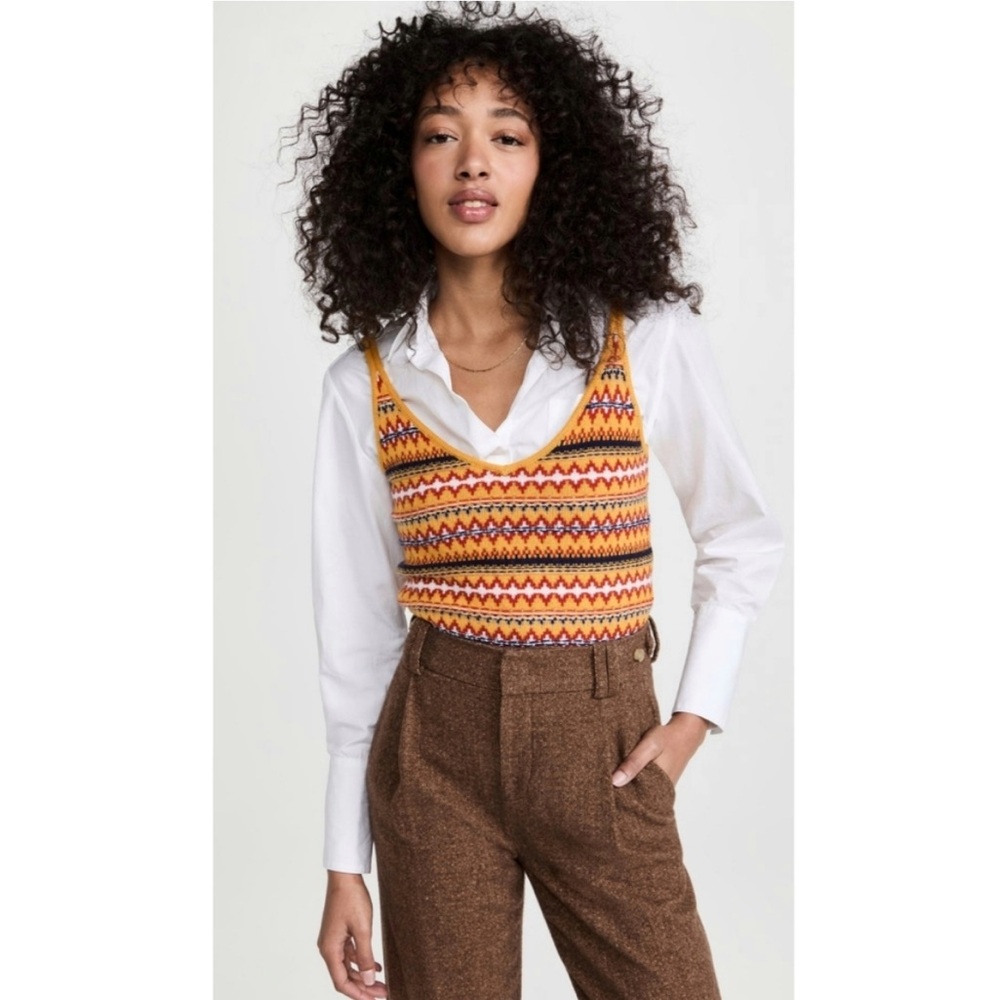 NWT Rag & Bone Woolen Yellow Orange Sleeveless Crop Tank Top